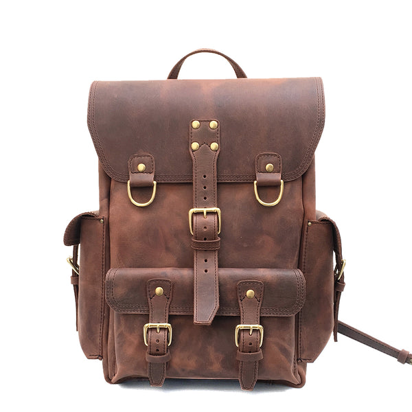 Vintage Leather Backpack - Handmade Laptop Backpack in Rustic Leather –  Marlondo Leather Co.