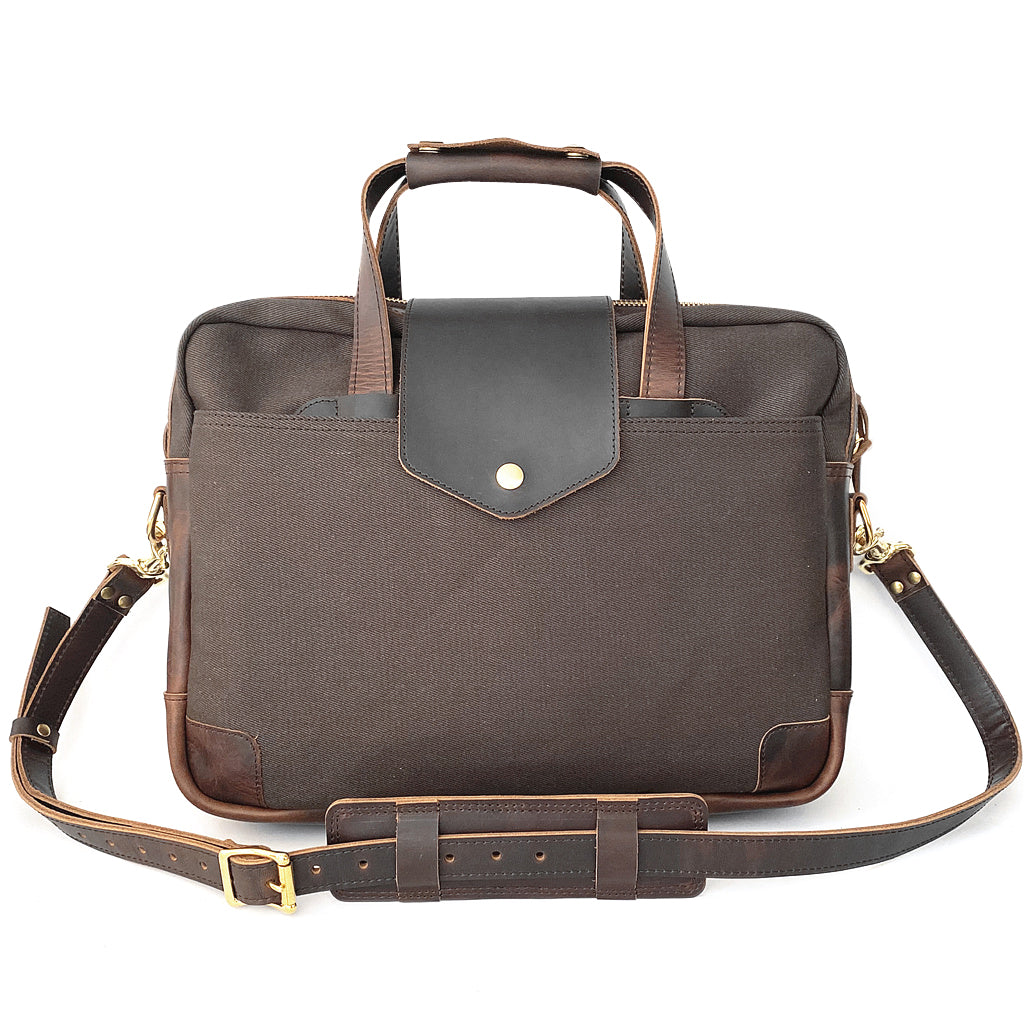 Vintage Leather Canvas Explorer Messenger Bag