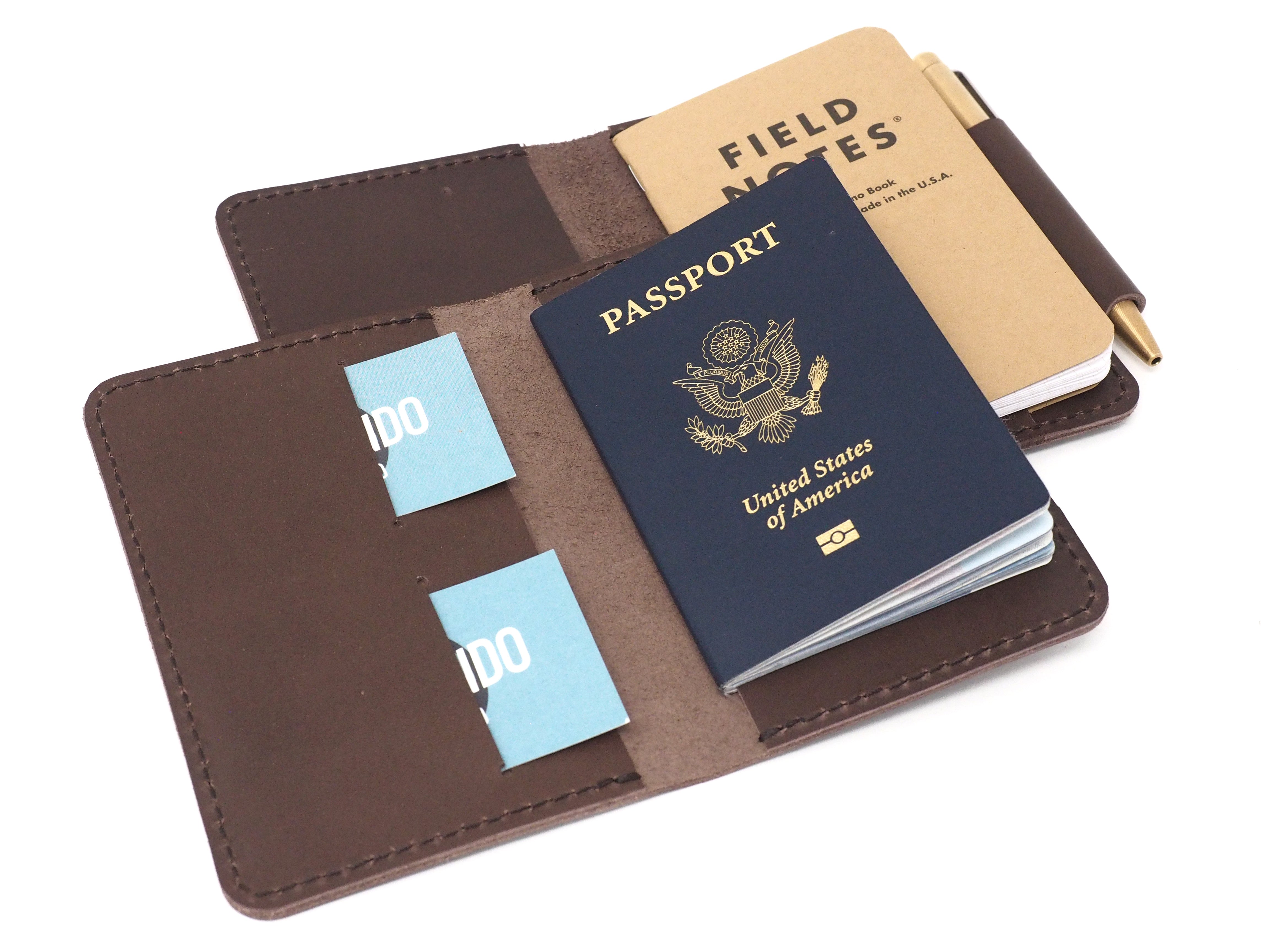 Unique Field Notes Cover Leather Passport Holder Aged Travel Wallet Passport Cover Case