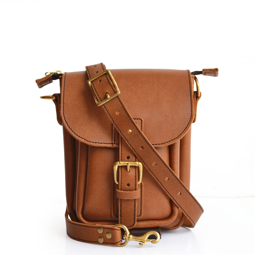 Vertical Crossbody Satchel - Womens Leather Shoulder Bag with Buckle –  Marlondo Leather Co.