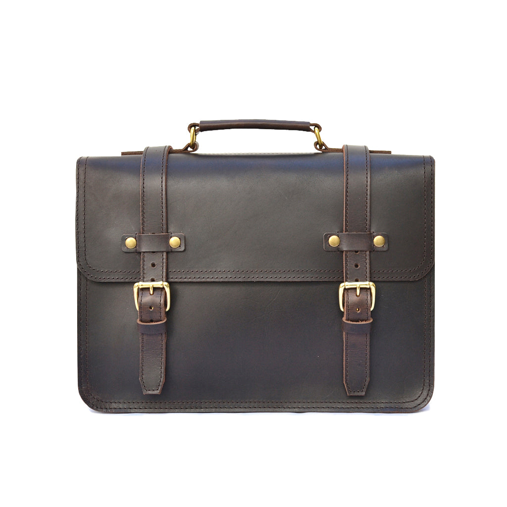 Simple XL Briefcase - Leather Laptop Messenger Bag – Marlondo Leather Co.