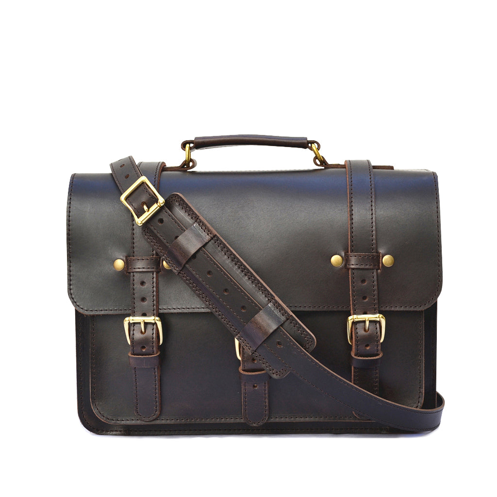 Buy Adamis Brown Colour Pure Leather Portfolio / Laptop Bags (F81) Online