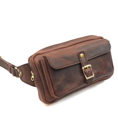 Vertical Crossbody Satchel - Womens Leather Shoulder Bag with Buckle –  Marlondo Leather Co.