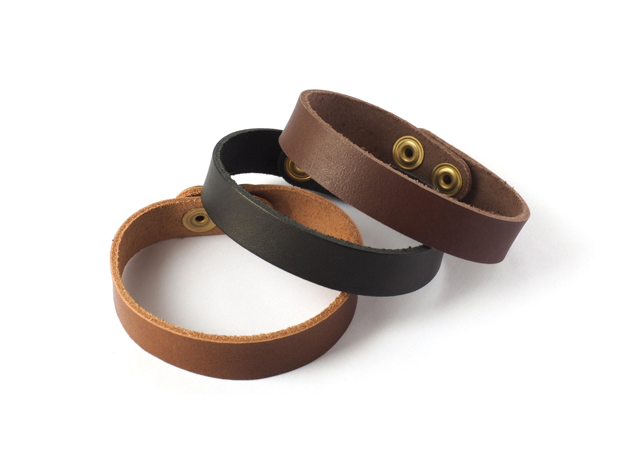 leather bracelet braided round - light brown 