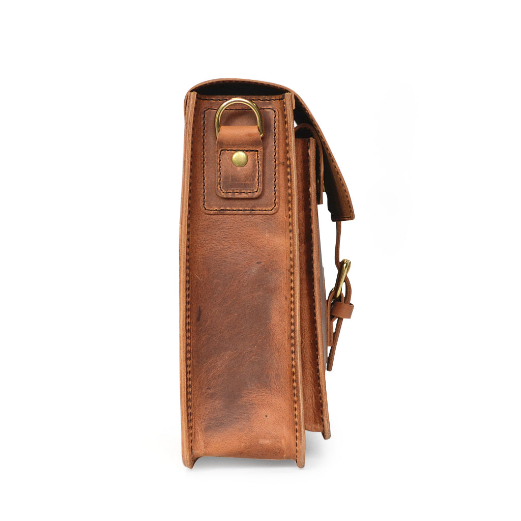 Crossbody Bag Men's Shoulder Bag Vintage Leather Vertical Hand
