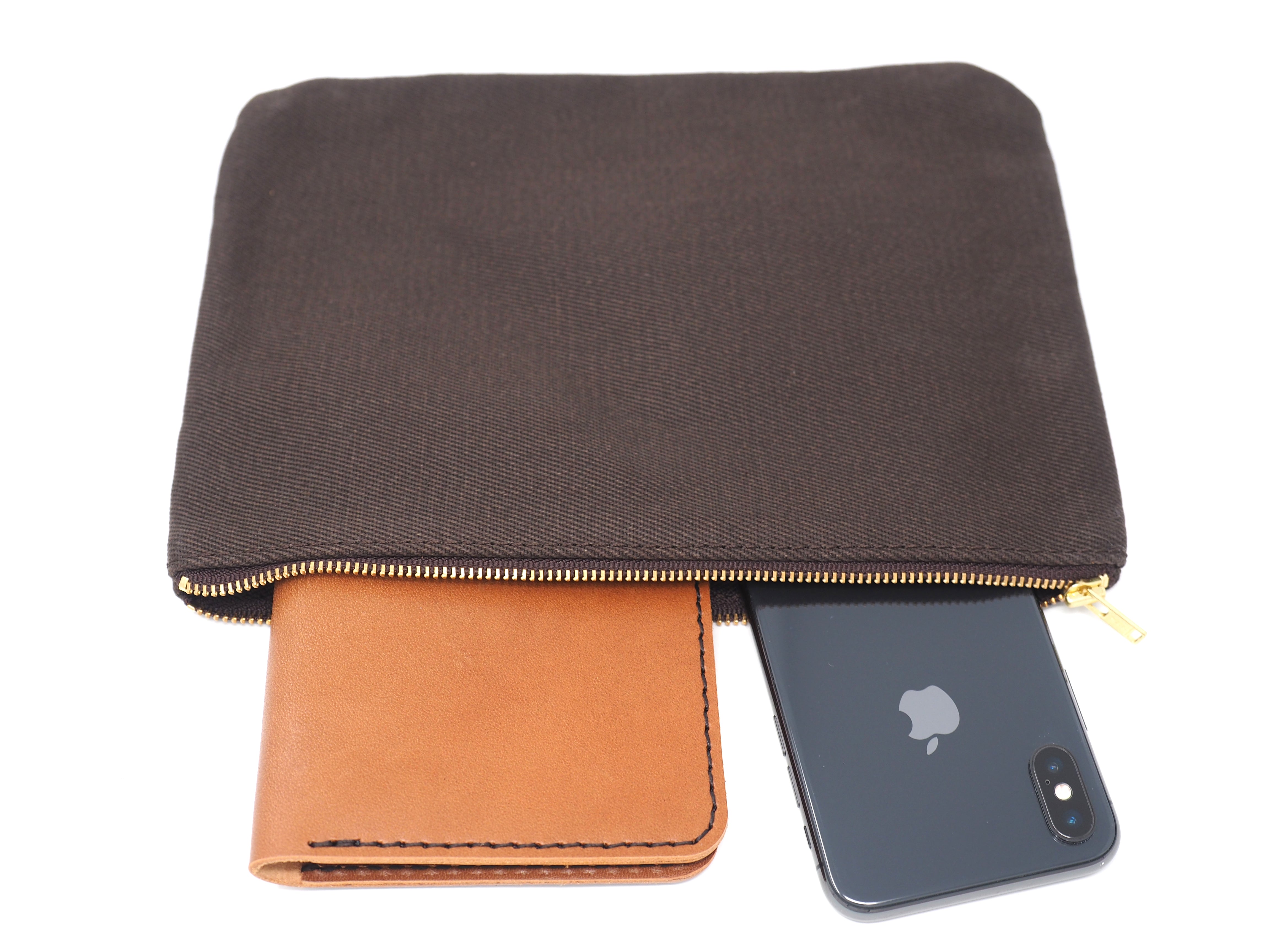 Canvas Zipper Pouches - Black Canvas — Spooltown